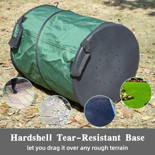 44 Gallon Collapsible Yard Waste Bag with Hardshell Bottom Pop-Up Trash Can