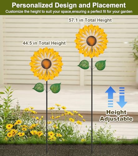 Wind Spinner Outdoor, Yard Decorations Outdoor, Sunflower Garden Decor