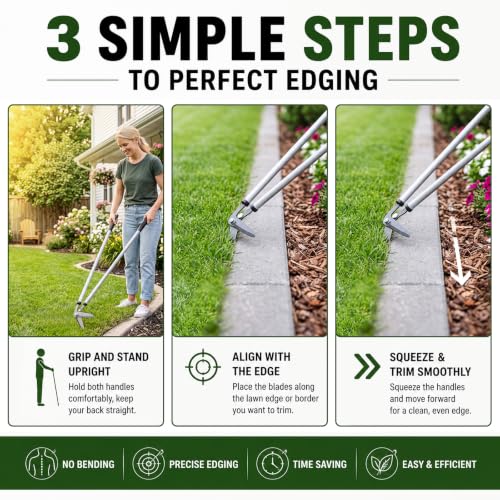 Chumia Long Handle Grass Shears for Lawn Landscaping, 38 Inch