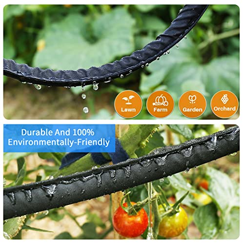 Hlinker Flat Soaker Hose 25 FT for Garden Beds, 25Ft 1/2" Linkable Consistent Drip Irrigation Hose Save 80% Water, Leakproof Heavy Duty Double Layer Sprinkler Hose - size: 25FT