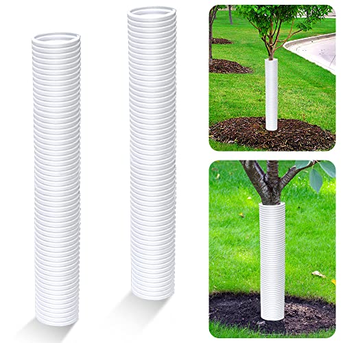 Corrugated Tree Guards, 2pcs Rigid PP Tree Trunk Bark Protectors Sleeve - style: 2Pcs