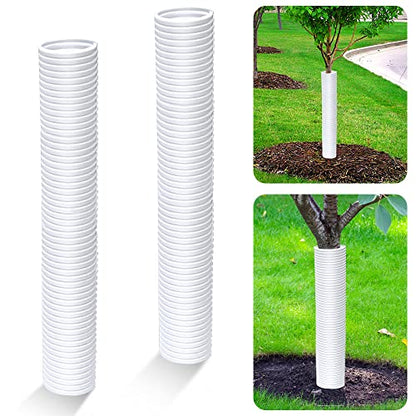 Corrugated Tree Guards, 2pcs Rigid PP Tree Trunk Bark Protectors Sleeve - style: 2Pcs