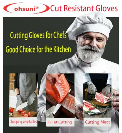 Cutting Gloves, 2 Pairs of Cut Resistant Gloves Food Grade, Cut Resistant Gloves for Kitchen, Oyster Shucking, Fish Fillet Processing, Carving Wood and Gardening(Medium-Grey) - color: Gray, size: Medium (Pack of 4)