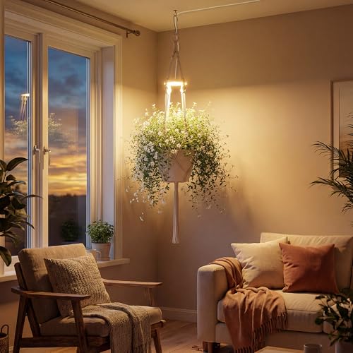 Hanging Plant Grow Lights for Indoor Plants with Timer - size: 1 Pack