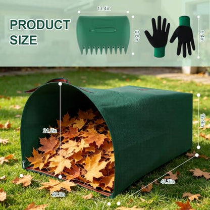 1 Pack 72 Gallon Reusable Yard Waste Bag + 1 Pair of Leaf Scoops