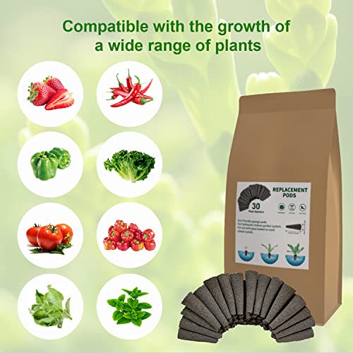 Grow Sponges, Starter Pods Compatible with Aero Garden,Refill Pods for Hydroponic Growing System (30pcs Sponges) - size: 30 pcs Sponges
