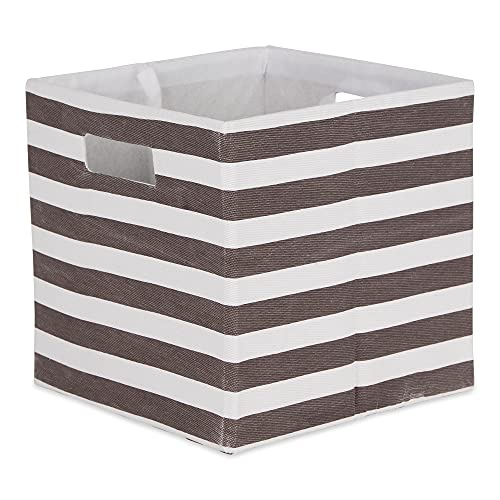 DII Polyester Cube Storage Collection Hard Sided Collapsible, 11x11x11, Brown - color: Brown, size: 11x11x11" (Pack of 1)