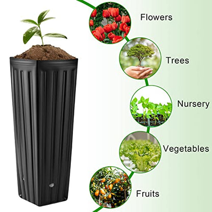 Nuenen Tall Tree Pot, Plastic Deep Nursery Pots - size: 11.8" H X 3.9" W