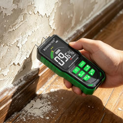 RDINSCOS MT93 Wood Moisture Meter, Rechargeable Wood Moisture Detector - color: Green