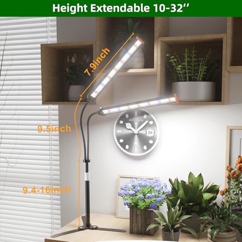 GooingTop Grow Light for Indoor Plants,Height 10-32'' with Dimming & Timer - size: 99Watts