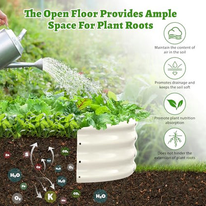 TBMLC Oval White Galvanized Planter Box, Metal Raised Garden Bed 6X3X1 FT - color: White, size: 6X3X1 FT