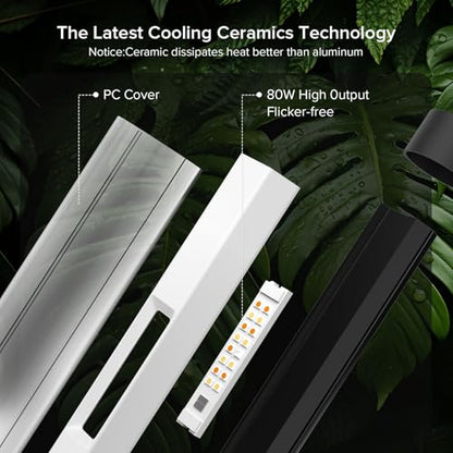 SANSI T10 Standing Grow Lights for Indoor Plants, Vertical Grow Light 4.4FT - size: 4.4FT
