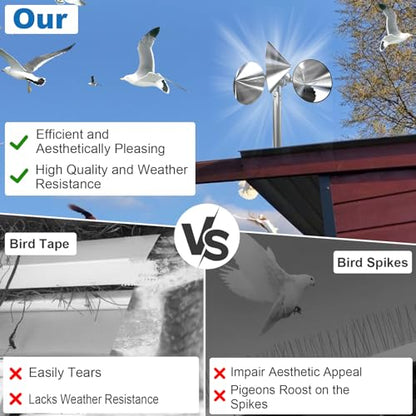 4 Pack Bird Scare Reflective Device, Bird Reflector Wind Spinners Outdoor - color: Value 4-pack- Silver