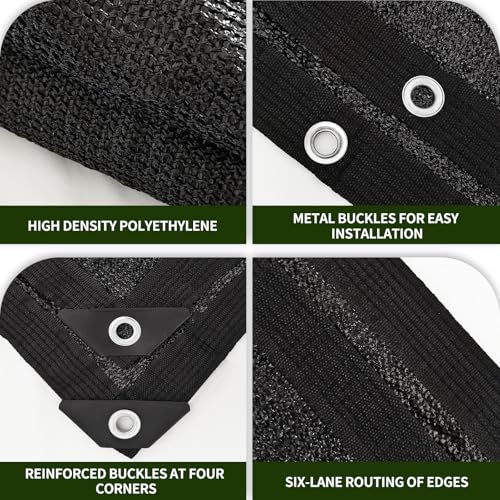 40% Shade Cloth 6×8FT, UV Sun Shade Mesh for Garden Plants - color: 40%Black, size: 6×8FT