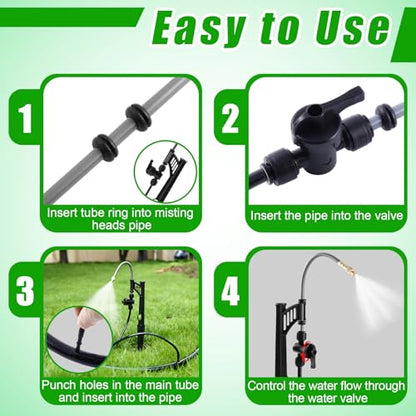 15 Sets 360° Adjustable Irrigation Misting Heads with Stake - size: 15 Sets Misting Heads with Stake