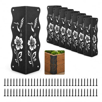 8 Pcs Decorative Raised Garden Bed Corner Brackets, Black