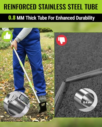 WORKPRO Weed Puller Tool with Long Handle, 2-in-1 Garden Hoe & Weed Rake