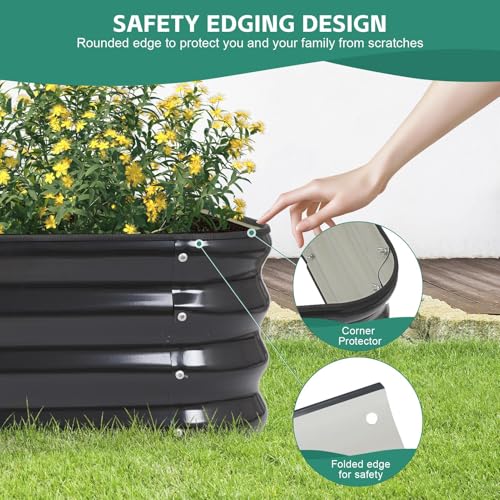4 in 1 Galvanized Raised Garden Bed, 6x2x1ft, 2Pack, Grey - color: Gray, size: 6x2x1ft (2packs)