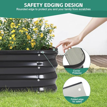 4 in 1 Galvanized Raised Garden Bed, 6x2x1ft, 2Pack, Grey - color: Gray, size: 6x2x1ft (2packs)