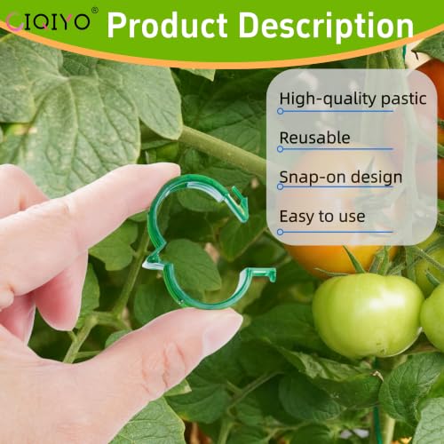 100 Pcs Plant Support Clips,Plastic Clips for Securing Plants - color: Green
