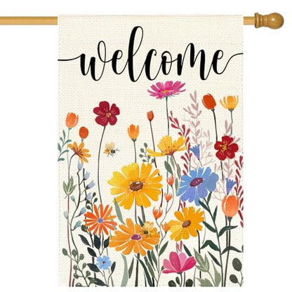 Spring Summer House Flag 28x40 Inch Outside Yard Porch Decoration - size: 28" x 40"