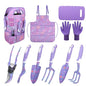 Purple Garden Tools Set 10 Pieces, Gardening Gifts for Women - color: purple