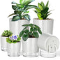 6 Pack Self Watering Pots for Indoor Plants, 4/5.5/6.3 Inch Flower Pots - color: 2s+2m+2l, 6pcs Black Stripes