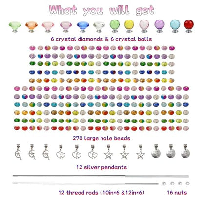 320Pcs Fairy Wand Garden Stake Beads Kit, Beaded Garden Stake Kit - color: Burst