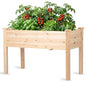 Raised Garden Bed with Legs, 48x24x30 inch Wood Elevated Planter with Protective Liner for Vegetable Flower Herb, Outdoor Planter Box Kit for Balcony Patio Backyard, Natural - size: 48x24x30 in, style: Natural-Single