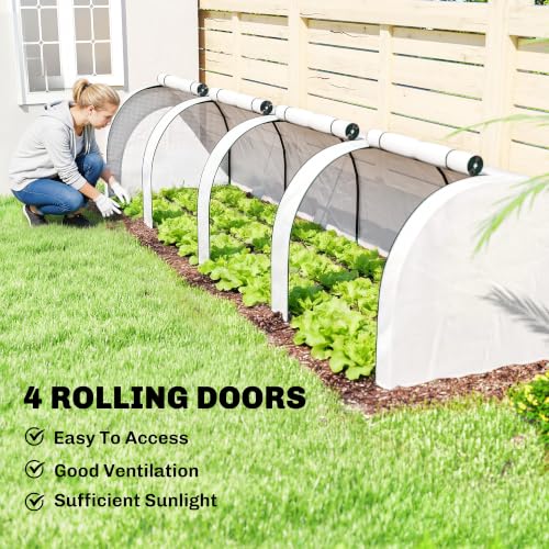 Outsunny 13' x 3' x 2.5' Mini Greenhouse Portable Tunnel Green House White - color: White, size: 13' x 3' x 2.5'