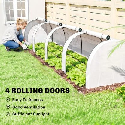 Outsunny 13' x 3' x 2.5' Mini Greenhouse Portable Tunnel Green House White - color: White, size: 13' x 3' x 2.5'
