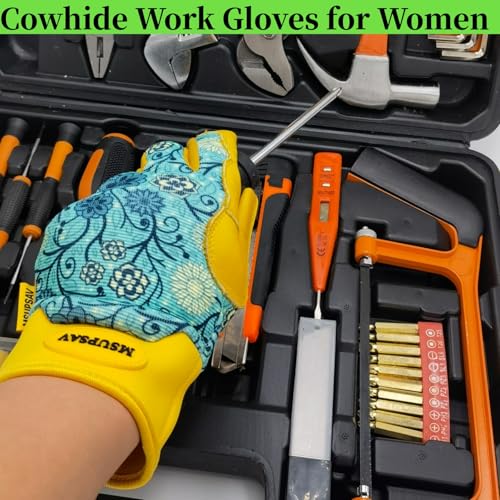 Cute Pattern Gardening Gloves,Thornproof Garden Glove,Gardener Gift - color: 2 Pairs Per Pack-blue, size: Medium