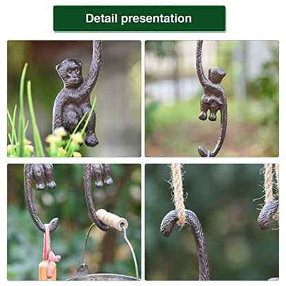 Sungmor Cast Iron Plant Hangers, 2PC 7.9 Inches Monkey Hooks - color: Monkey Hooks - 2pcs