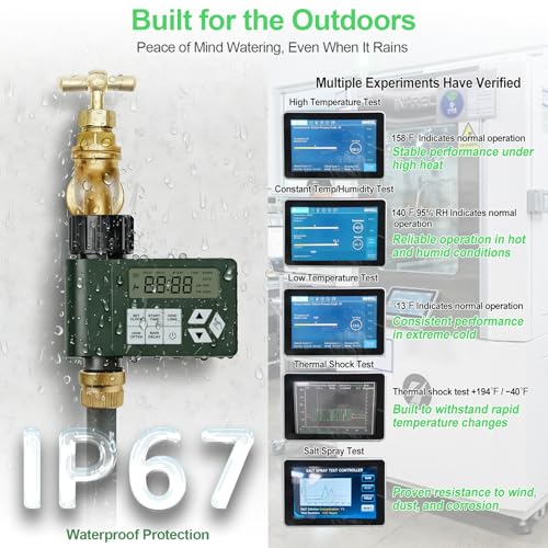 Hose Faucet Water Timer for Outdoor Garden, Ortis Programmable Sprinkler Timer with Rain Delay/Manual/Automatic Mode, IP67 Leak-Proof Design for Lawn Yard, 1 Outlet
