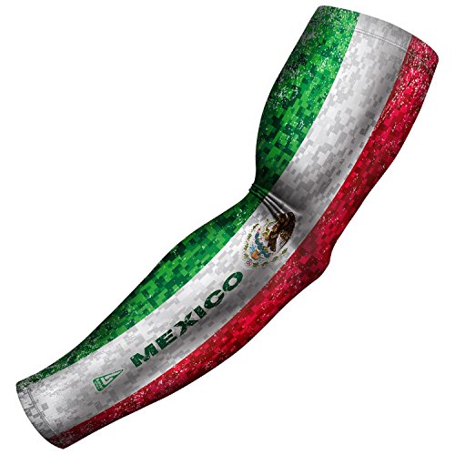 B-Driven Sports Sleeve Pro-Fit - Patriotic Arm Sleeve - USA, Cuba, Mexico, Israel, Canada, Venezuela, Dominican Rep. - Single - color: Mexico, size: XXX-Small (Youth Standard)