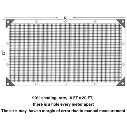 winemana 10x20ft Shade Cloth 90% UV Mesh Tarp Dog Kennel Cover Sun Shade - size: 90%-10 FT x 20 FT