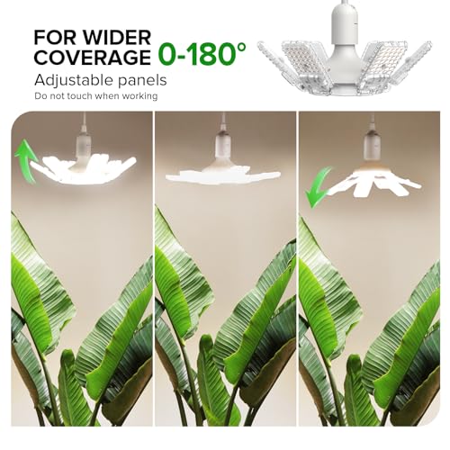 SANSI Hanging Grow Lights for Indoor Plants, Hanging Plant Light with Timer - size: Large