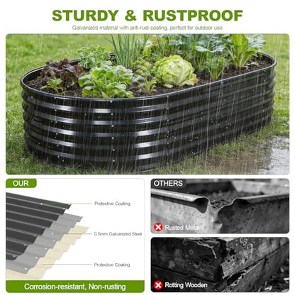24" Tall Galvanized Raised Garden Bed Outdoor, 8x4x2ft, Grey - color: Gray, size: 8×4×2ft (1 Pack)