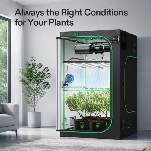 VIVOSUN 4x4 Pro Grow Tent Kit 550W Aerolight E42A+ Smart Control System - size: Plus 48" x 48" x 80"