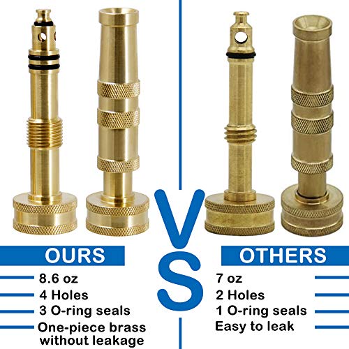 Twinkle Star Heavy-Duty Brass Adjustable Twist Hose Nozzle, 2 Pcs - color: Nozzle Twist 2 Pack
