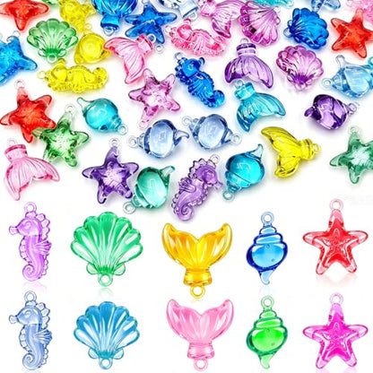 70 PCS Seashells Ocean Sensory Bin Filler, Mini Resin Animal Figures - style: Mini Seashells(70 Pieces)