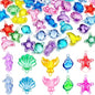 70 PCS Seashells Ocean Sensory Bin Filler, Mini Resin Animal Figures - style: Mini Seashells(70 Pieces)