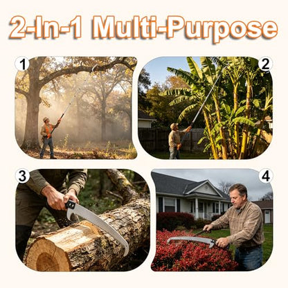 AgiiMan 30FT Reach Pole Saws for Tree Trimming, Pole Saws with 5-24FT Telescoping Extension Pole Pruning Pole Saw with 24" Blade Manual Pole Saw for Tree Pruning Forestry Yard Garden, and Patio
