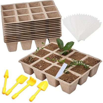 Delphinus 12 Packs Seedling Starter Trays, 144 Cells
