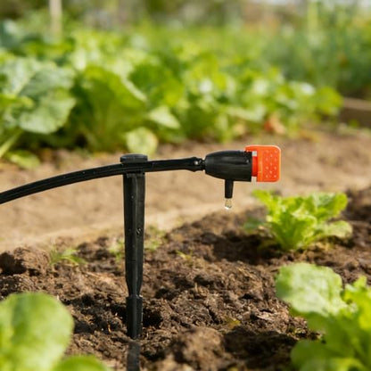 32Sets Irrigation Dripper Kit-Adjustable Water Drip Emitter & Support Stake