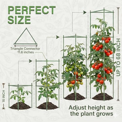 1 Pack 68" Tomato Cages for Garden - Large Tomato Plant Support Trellis - size: 1 Pack, 68 Inches
