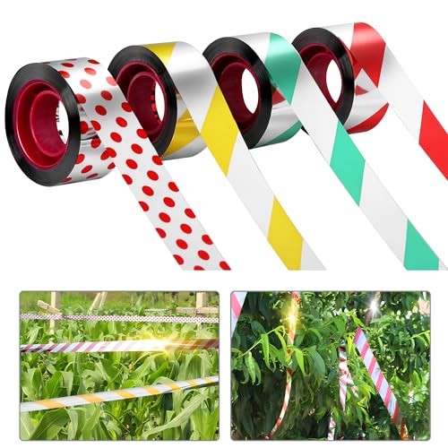 Sfcddtlg 4 Rolls Bird Scare Tapes, 656 Ft Bird Reflective Scare Tape Ribbon