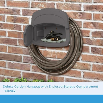 Suncast DHH150ST Deluxe Hangout Hose Hanger, Stoney - color: Stoney Gray, size: No Size (Pack of 1)