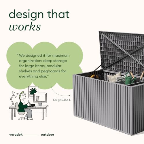 Veradek Everything Box - 120-Gallon Outdoor Storage Box - color: Grey
