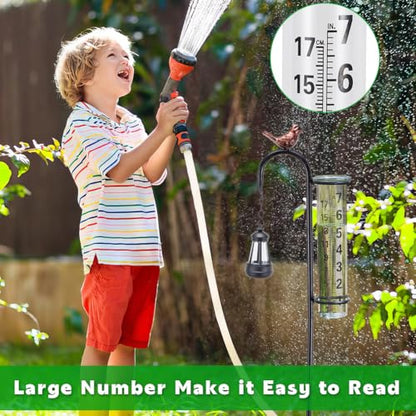 Hummingbird Rain Gauge Outdoor, Solar Rain Gauge - color: Street-Lamp